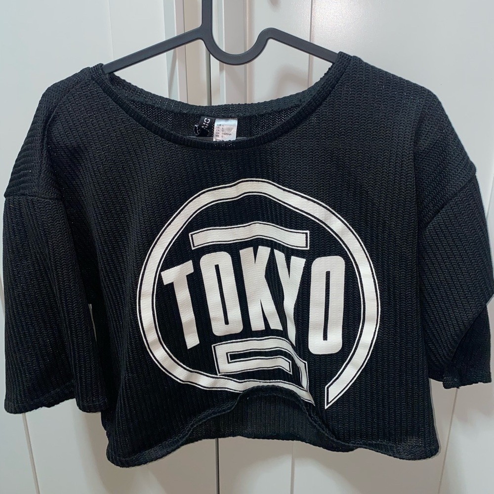 Jersey cropped top ‘Tokyo’ Logo